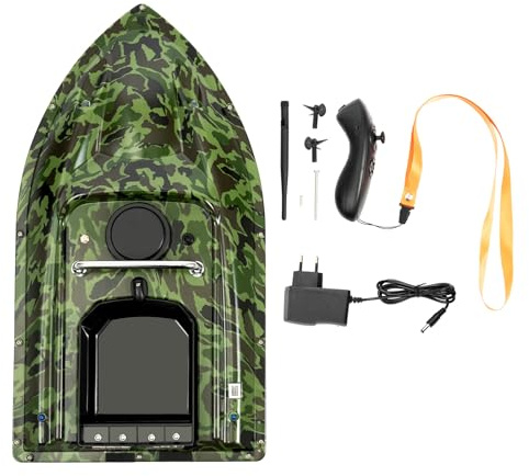 FUROMG 500 m telecomandata barca per mangimi, pesca notturna, esca per pesca notturna, barca da pesca Bait Boat, esca telecomandata, 1,5 kg mimetica