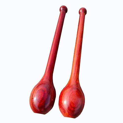Wooden Indian Clubs for Shoulder Strength, Men's and Women's Fitness Training Equipment, 400g-450g Each Vintage Clubbell, Red Pear Wood