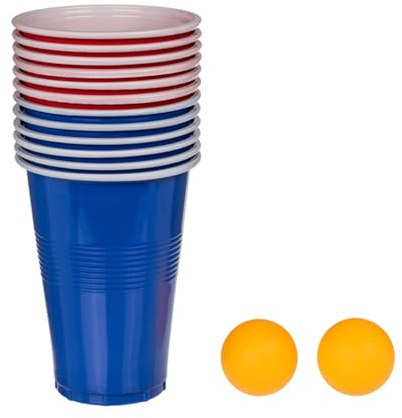 Navoys Beer Pong Balls, Orange Ping Pong Balls, 40mm Ideal for Adult Drinking Games Not suitable for Professional Athletes, Practice, Competition (14 Piece Beer Pong Game)