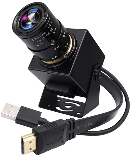 SVPRO 4K USB-HDMI-Kamera, manueller Zoom, Webcam für Nahaufnahmen, mit 2,8–12 mm variablem Objektiv, Plug-and-Play-Kamera für Industrie, Streaming und Heimvideos