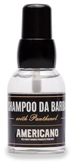 Americano Shampoo Barba Uomo - Sapone da Barba Uomo 40ml, con Malva, Pantenolo ed Estratti Naturali, Ammorbidente e Rinforzante, Protettivo sulla pelle, Shampoo Barba Professionale, Made in Italy