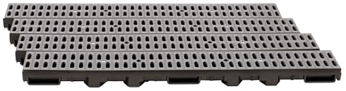 ScarMaxx - Canale di drenaggio da 4 m - Canale a Pavimento - Scarico dell'Acqua piovana - A15 Altezza 60 mm - Set Completo - per raccordi angolari e trasversali - griglia Classica Grigia - 13x400x6cm