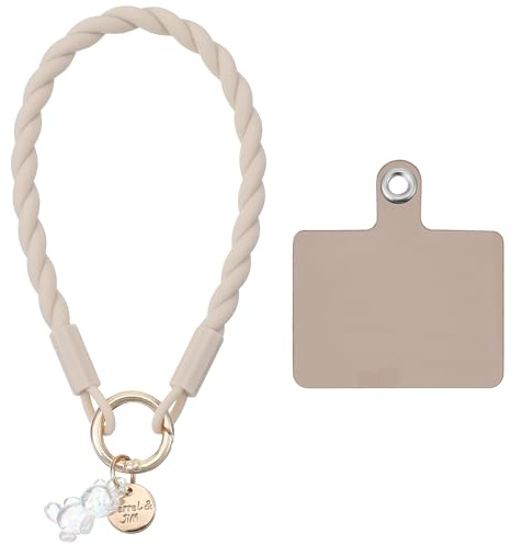 Ymapinc Leuchtender Handykette Kurz Cute Handy Handschlaufe Universal Handyanhänger mit Patch Silikon Handy Sicherheitskette für Meisten Smartphones(Weiß)