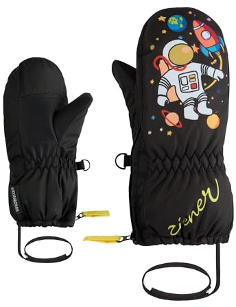 Ziener Kleinkind LEPRINT-Z Ski-Fäustling/Wintersport | wasserdicht, lustiges Motiv, Black, 1