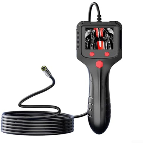 Caméra endoscope industrielle HD avec écran IPS de 2 4 et sonde étanche IP67 de 8 mm, équipée d'un câble de 15 m pour l'inspection des tuyaux et des égouts (15 m)