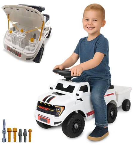JAMARA 464066 Shelby Ford F-150 Raptor con Remolque, Coche para niños a Partir de 12 Meses, Coche de bebé Deslizante, Juguete Deslizante, Idea de Regalo para niños, claxon, protección antivuelco