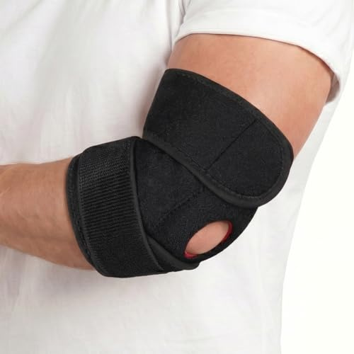 AOOWU Codera Ajustable para Hombre y Mujer, Cinta de Codo Tenista con Correas Ajustables, Coderas para Tendinitis y Golfista, Soporte Inmovilizador de Codo de Todo para Aliviar la Tensión del Codo