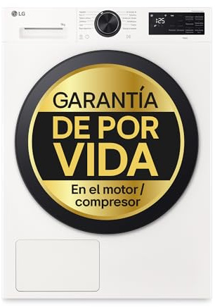 LG RHX5009TLB - Secadora con Inteligencia Artificial 9kg, Bomba de Calor Dual Inverter, Eficiencia Clase B, Serie 500, Tecnología AI Dry, Eco Hybrid, Conectividad Wi-Fi ThinQ, Blanco