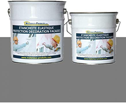 MATPRO - Peinture Étanche & Élastique pour Protection de Façade - pour Mortiers, Briques, Crépis, Fissurés ou Non, Avec ou Sans Relief - Gris Ardoise - 36Kg