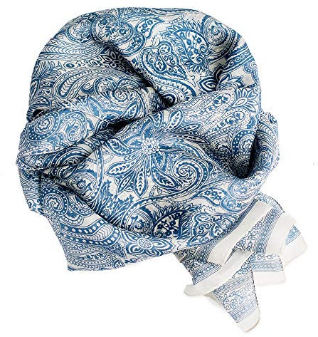 Petite Folie Luxuriöser 100% Seidenschal Damen – Blue Horizon | Elegantes leichtes Seidentuch | Premium Modeaccessoire & Geschenk zum Geburtstag, Hochzeit, Jubiläum