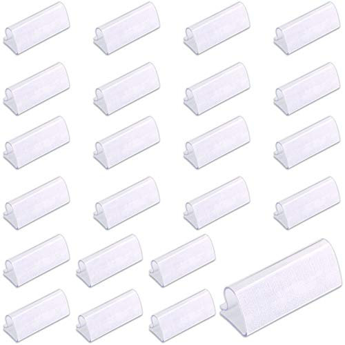 Keadic 30Pcs Clear Table Skirting Clips Tablecloth Clips with Vercro for Table 3/4-1 Inch with Hook and Loop for Wedding Home Meeting Party Picnic Patio Banquet Indoor Outdoor Activities