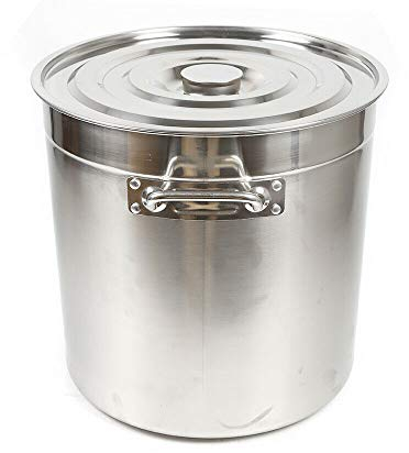 Olla de Acero Inoxidable Con Tapa, Termómetro y Grifo para Sopa - 35 Litros, Cacerola Grande para Restauración y Verduras - Apta para Todo Tipo de Cocinas