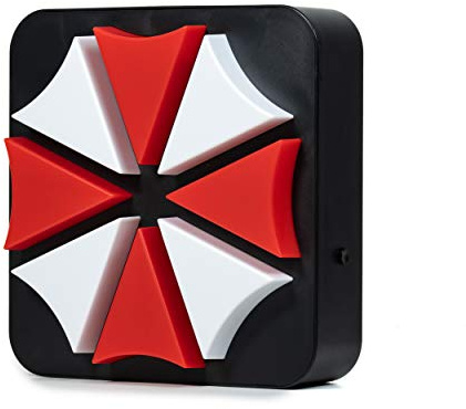 Numskull Resident Evil Umbrella Corp 3D Lamp Wall Light , Plastic- Ambient Lighting Gaming Accessory for Bedroom, Home, Study, Office, Work - Official Capcom Merchandise