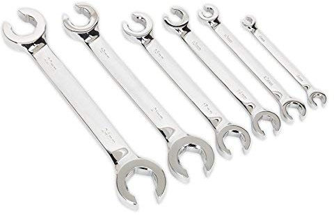 SEIWEI Double Open End Tubing Wrench, 15 and 80 Degrees Brake Pipe Spanner Flare Nut Ratchet Spanner for Car-Wrench and Hand Tools