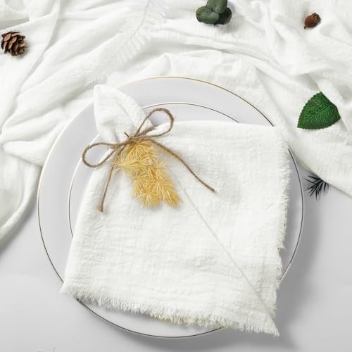 BOXIZ Lot de 50 Serviettes de Table réutilisables en Gaze de Coton Vert de Noël, pour fête de Mariage, décoration de Table rétro, 42 x 42 cm.