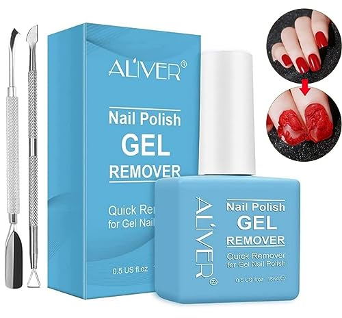 Dissolvant de vernis à ongles 15ML, professionnel, enlève le vernis à ongles en 3-5 minutes pour les ongles naturels, en gel, sculptés, sans blesser les ongles avec 2 PCS Outils