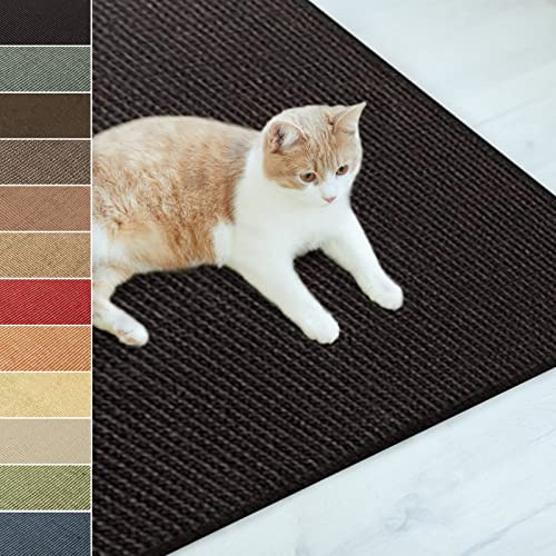 casa pura Alfombra rascador para gatos de sisal natural, posibilidades de arañar para gatos, muebles para pared o suelo, resistente y lavable, 50 x 100 cm, color negro