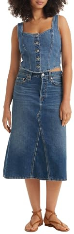 Levi's Mujer High Rise A-Line Decon, Falda, Azul (Mid Morning), 23W