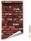 Oufdj-iPro Stein Tapete Ziegel Vinyl Selbstklebend Rote Ziegel Wasserdichte Wanddekoration Rolle Mit Exquisiten Lesezeichen Aus Holz, 44.5x400CM