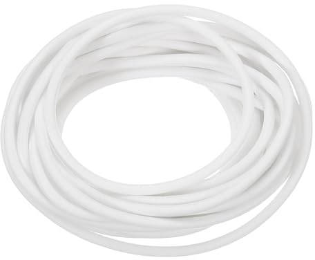 uxcell Silicone Foam Seal Strip, 3mm(0.12) Dia 6 Meters(19.69 Ft) Long Sponge Rubber Weather Seal Strip Round Rubber Cord Solid for Machinery and Industries, White