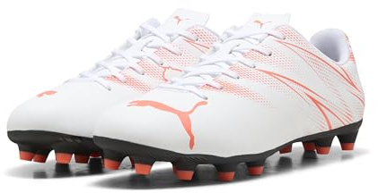 Puma - ATTACANTO FG/AG, Zapatillas de fútbol Masculino, Puma White-Glowing Red,