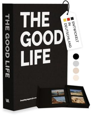 Velara Coffee Table Book - Album photo à personnaliser - 120 coins photo et 60 pages noires - Livre d'or - Album photo avec lin - Livre de souvenirs - Livre de souvenirs - Livre décoratif - Scrapbook