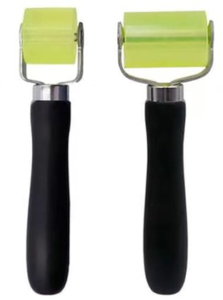 2 rodillos de presión, rodillo de presión, rodillo de presión, rodillo de presión manual, rodillo de presión de goma, rodillo de silicona para bordes (grande + pequeño)