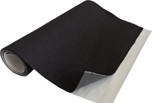 TAPHICEROS Selbstklebend Filzstoff, Schwarz, 100cm x 150cm, Nadelfilz Superflex,Bespannstoff aus Filz,Meterware,Innenraumverkleidung Bezugsstoff Bastefilz für DIY Auto Box Liner