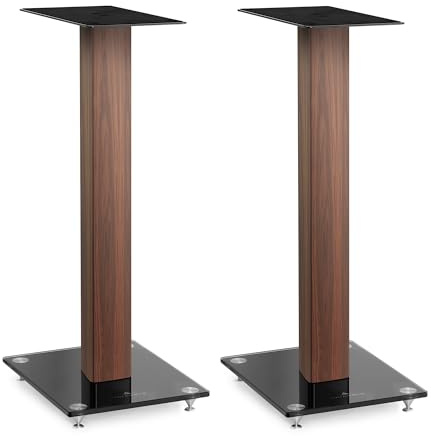 Triangle – Supports d'Enceintes S05 pour Enceintes Bibliothèques Hi-FI - Hauteur 640 mm - Pieds Lestables - Compatibilité Universelle - Bois Foncé (Paire)