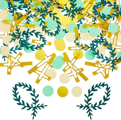 HJZHII Décoration de Baptême - Lot de 200 Décorations de Table pour Communion - Confettis Verts pour Garçon