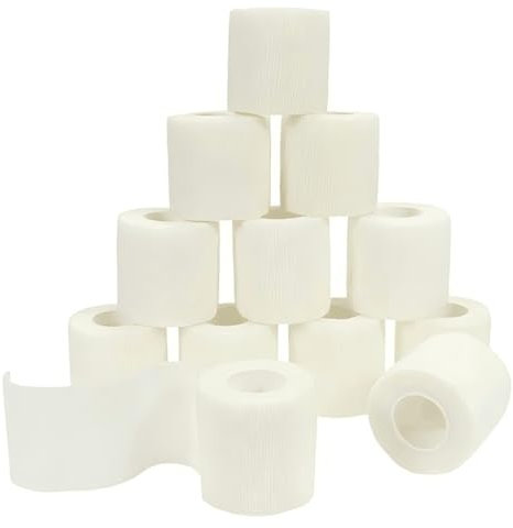 Vendaje autoadhesivo, 12 rollos de 5 cm x 4,5 m, material de vendaje, vendaje elástico, vendaje de fijación, vendaje autoadhesivo, para deportes y primeros auxilios, vendaje para perros y caballos