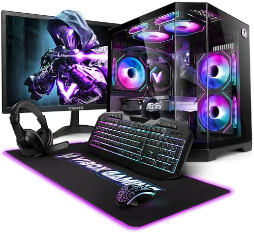 Vibox IV-346 Gaming PC Bundle • AMD Ryzen 7 5700X 8-Core • Nvidia RTX 5060 8GB • 16GB RAM • 1TB SSD • Windows 11 • 23 Monitor • WiFi