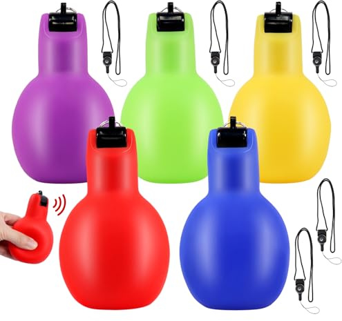 Ruikdly Lot de 5 sifflets à Main pour Cours de Sport - avec Cordon de Cou - pour Arbitre, Enseignant de Sport, dresseur de Chien, Accessoires d'entraînement de Football