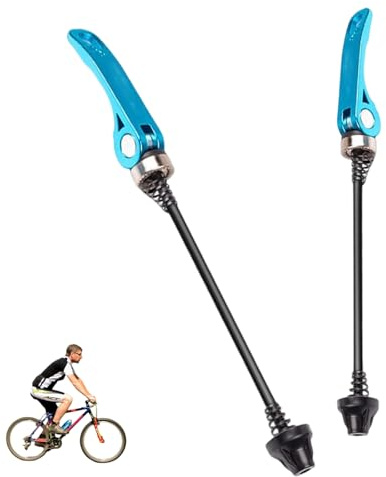 PXRLMYF 2pcs Cierres Rápidos para Bicicletas Bicicleta Palanca Liberación Rápida Pinchos de Bicicleta para Bicicleta de Carretera y montaña MTB (Azul)