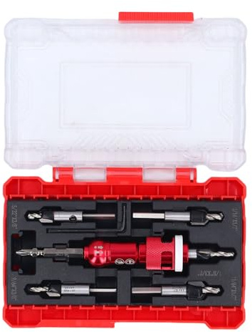 Spacnana Jeu de Forets à Fraise, Butée de Profondeur Réglable en Acier, Forets de Finition Professionnelle pour les Projets de Menuiserie