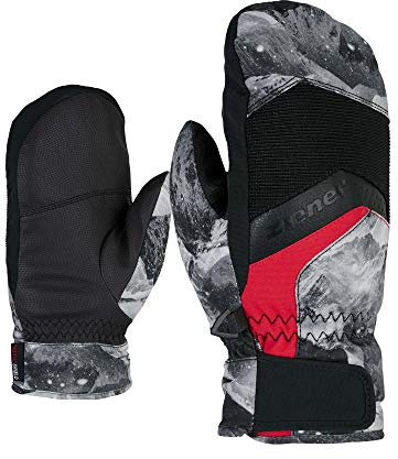 Ziener Pojkar LABINOS AS (R) Medium glove junior skidhandskar/vintersport | Vattentät, andas, grått humörtryck, 3