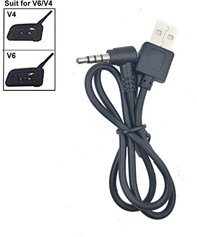 QSPORTPEAK V6 Auriculares con microfono para Moto,intercomunicador Accesorios,para V6/V4 Casco de Motocicleta Bluetooth Intercomunicador,Toma de 3,5 mm,0,5 Metros