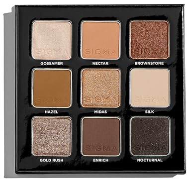 Sigma Beauty On-the-Go Eyeshadow Palette - Ritzy - 9 Bold Eyeshadow Shades in Matte, Shimmer and metallic Finishes - Highly Pigmented Vegan Eye Makeup Palette - Clean Beauty Products