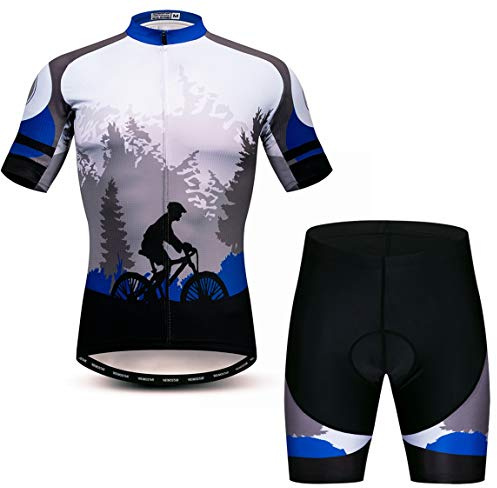 Radtrikot-Set für Herren, atmungsaktiv, Fahrradanzug, Mountainbike-Kleidung, MTB-Trikot, schnell trocknend, 18, XXL