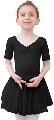 Tancefair Ballettbekleidung Ballettkleid Mädchen Baumwolle Balletttrikot Ballettanzug Tanzkleid Tanzbody mit Rock Tütü
