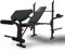 TrainHard klappbare Hantelbank mit Hantelablage, Curlpult, Butterfly und Beincurler - Geeignet für Einsteiger für Zuhause bis 200 kg Belastbar
