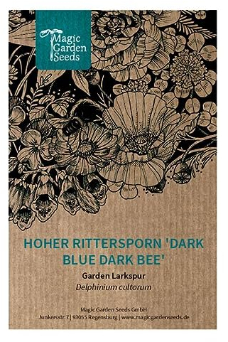 Pazifischer Hoher Rittersporn 'Magic Fountains-Dark Blue Dark Bee' (Delphinium cultorum) 10 Samen Gartenrittersporn mehrjährige Staude Schnittblume Bienenweide