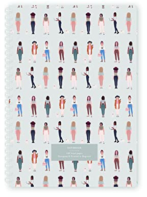 três paper co 'Girls' A4 Notebook, Wirebound, Textured soft cover, 100 fountain pen friendly pages, Notepad