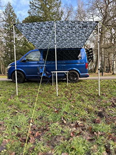 Wild Earth DELUX Sun Canopy Awning for VW Camper Van Motorhome RV 2.4m x 3m CAMO GREY