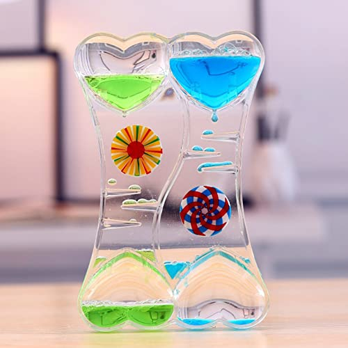 Jauhmui Öl Flüssige Sanduhr Liquid Timer,Bunte Timer,Beruhigend Zappeln Spielzeug,Flüssiger Sanduhr-Timer,Sensorisches Spielzeug,Wassertimer,für Aktivität,Entspannung,Angst,Autismus, ADHS(Stil 1)
