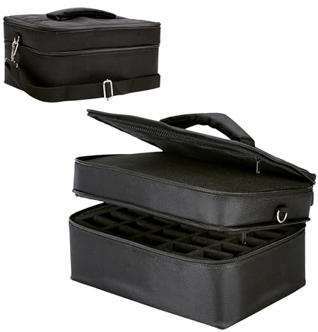 Yosuny Miniature Storage Figure Travel Bag Compatible with 40k, Dungeons & Dragons Miniatures, and DND Dice Set Case. (50 Slots, 1 DIY Slot, 2 Layers of Mesh Pocket Inserts, Huge Capacity)