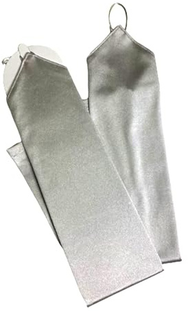 Blausky dam fingerlösa handskar, långa satinhandskar, eleganta brudhandskar, vintage operahandskar för bröllop bal teparty kläder tillbehör, vuxen storlek, grå, GRÅ, One size