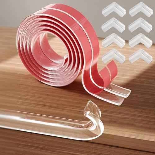 Protezioni per Bordi Trasparenti, Striscia Paraspigolo, Spigolo Anti Collisione, PVC Morbido Paraspigoli Bambini per bordi & Angolari inodore (4 m + 8 Angles de protection)