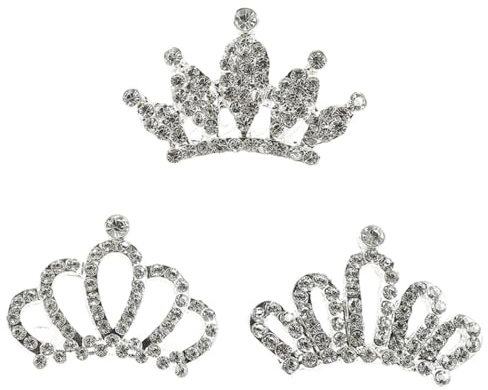 iplusmile 3pcs Diadèmes pour Garçon et Filles en Alliage Argenté, Accessoires Coiffure Confortables et Élégants pour Filles, pour Anniversaire et Photographie Plusieurs styles