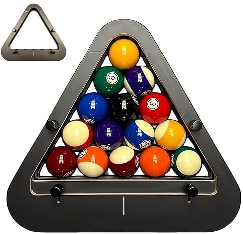 Precision-Engineered Professional Billiard Rack System That Eliminates Gaps, Wood Billiard 8-Ball/9-Ball Pro Triangle/Diamond Pool Ball Racks, for Tournament Play, Delivers Perfect Racks (B)